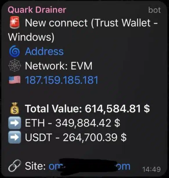 TRON Drainer crypto drainer TON wallet support by Quark Drainer – works with Tonkeeper, Telegram Wallet, and more